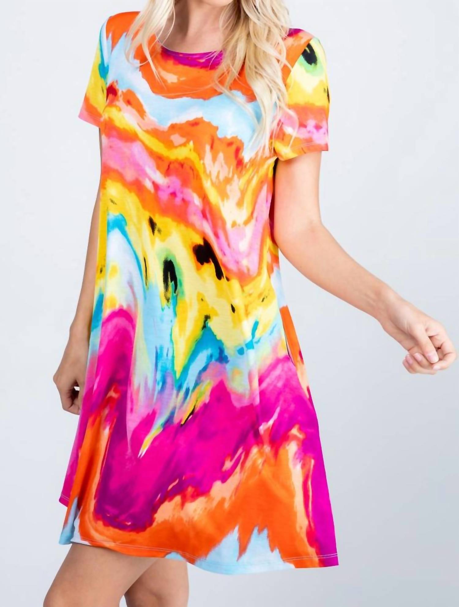 Heimish Usa - Swirling Sunset Swing Dress with Pockets