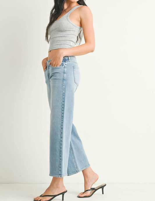 Just Black Denim - Eliza Mid Rise Slim Wide Leg Jeans
