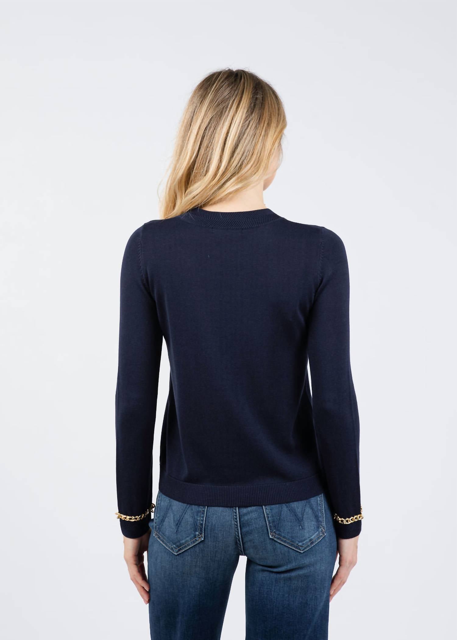 Peace Of Cloth - Gold Chain Crew Neck Sweater