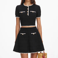 Self-Portrait - Pointelle Mini Skirt