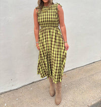 Strut & Bolt - Citron Maxi Checked Dress