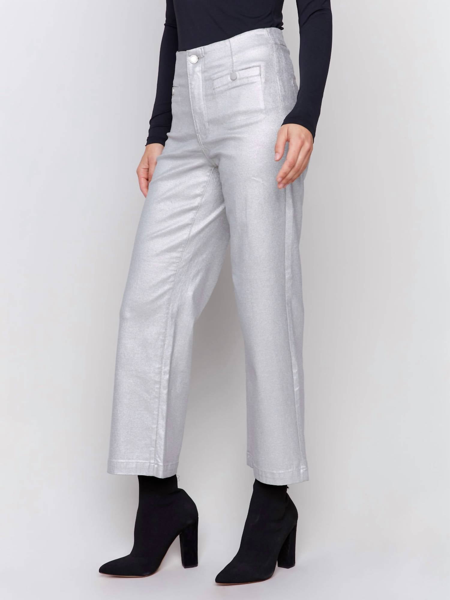 Charlie B - Shimmery Twill Pull-on Pant
