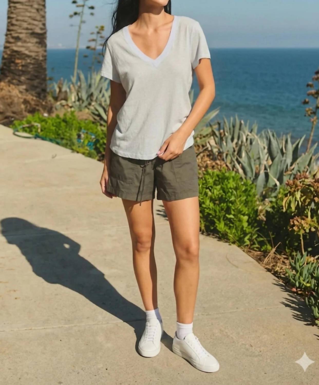 Sundry - Deep V-neck Top