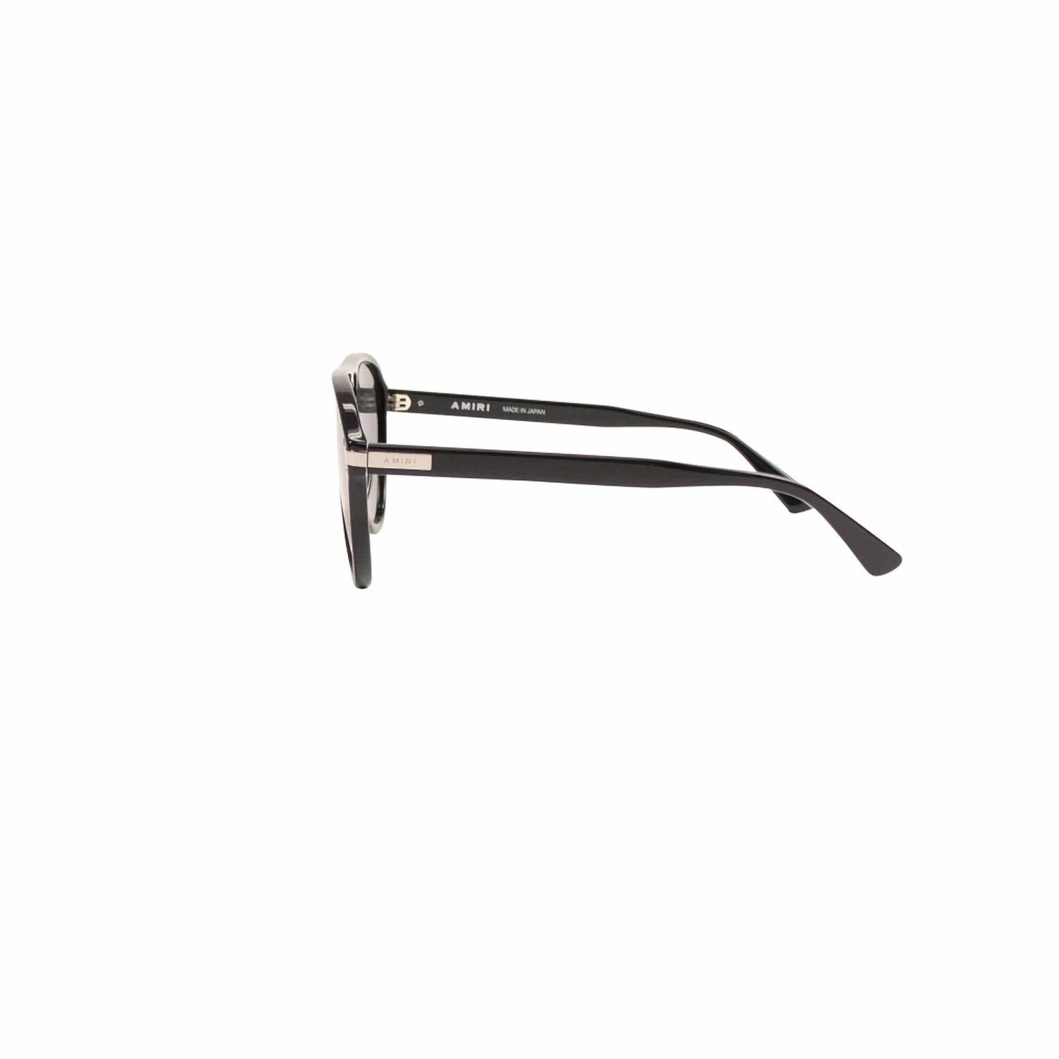 Amiri Unisex Aviator Logo Sunglasses in black silver - women's accessory - alternate view