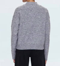 PISTOLA Aura Rhinestone Crewneck Sweater in charcoal diamonte - women's sweater - alternate view