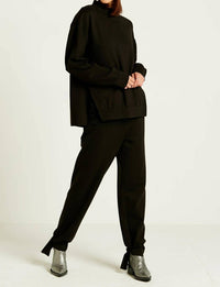 PLANET by Lauren G. Scuba Tied Up Pants in black - women's pants