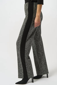 Joseph Ribkoff - Plaid Mid Rise Wide Leg Trousers