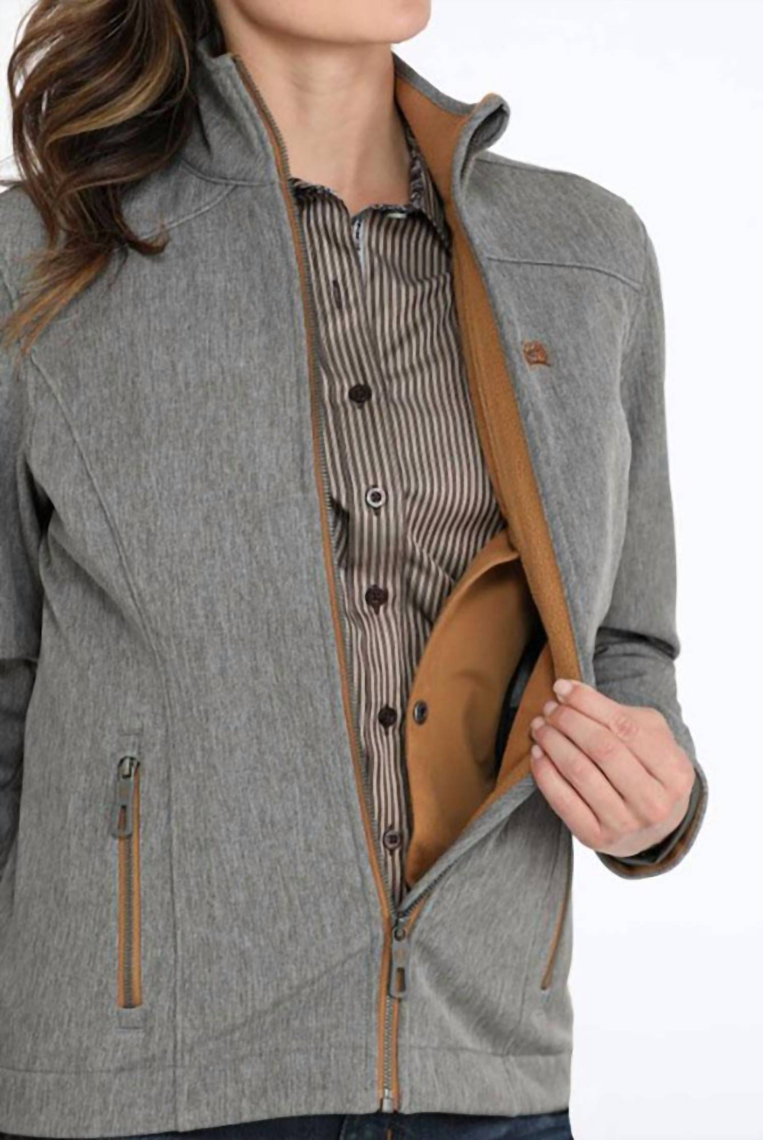 CINCH Women's Concealed Carry Softshell Jacket in charcoal - women's jacket - alternate view