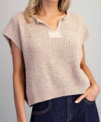 ee:some Deep Connection Top in oatmeal - women's t-shirt - detail view