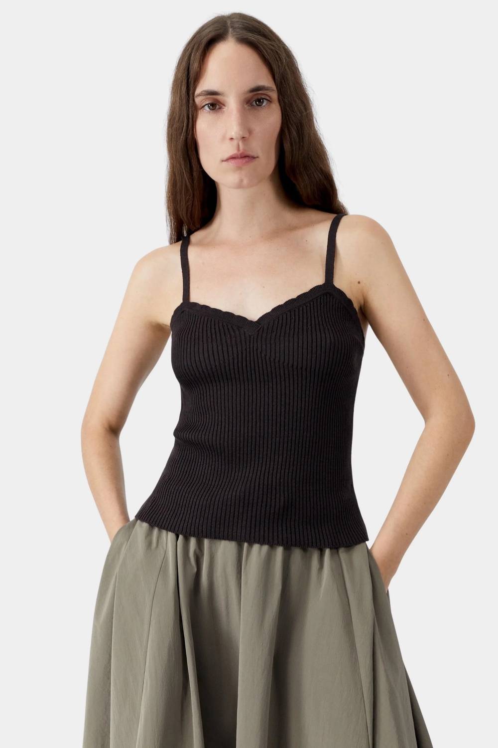 Cordera - Cotton And Silk Ribbed Tank Top