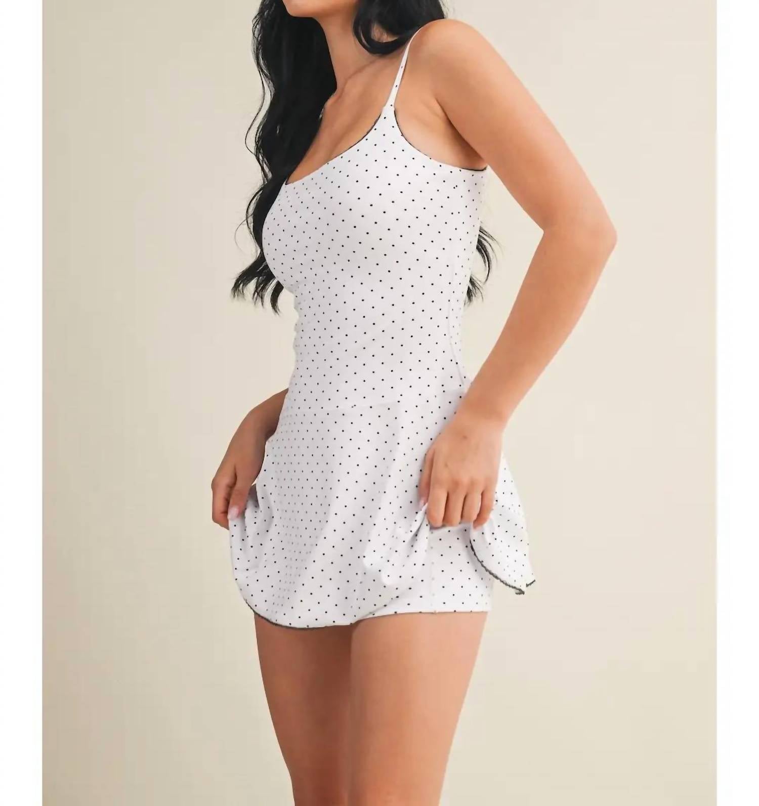 Kimberly C - Paloma Activewear Polka Dot Romper Dress