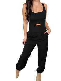 Rae Mode - Front Cut-out Active Jogger Jumpsuit