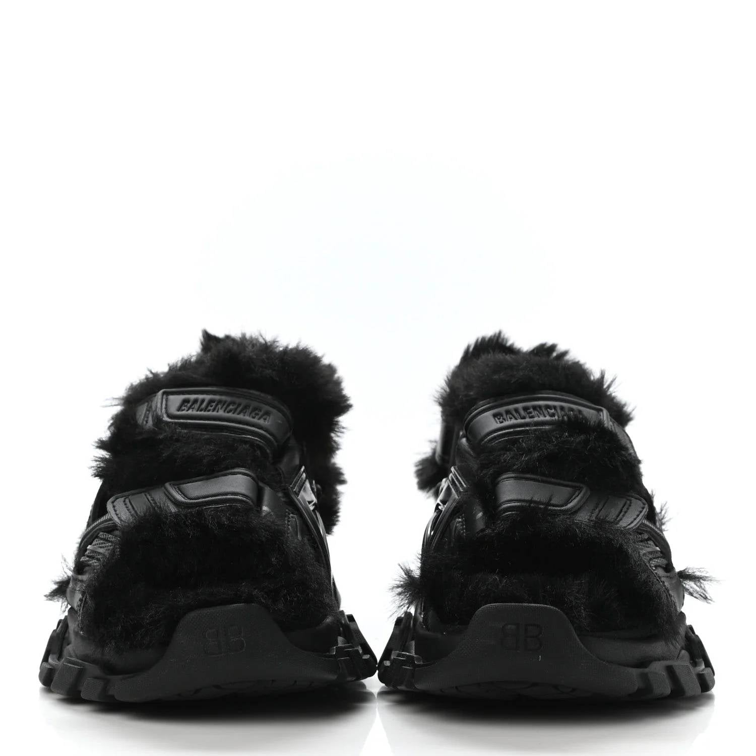Balenciaga - Women's Faux Fur Rubber Mesh Track Sandals