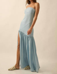 PROMESA Demi Denim Strapless Dress in blue - women's dress - alternate view