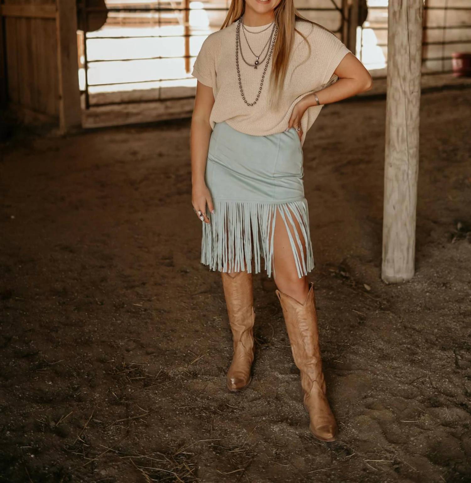 Rock & Roll Denim - Suede Fringe Skirt