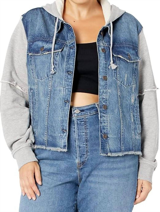 Free People - Throwback Denim Knit Jacket