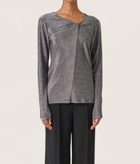 Soaked In Luxury - Skylara Knotted Long Sleeve Glitter Top
