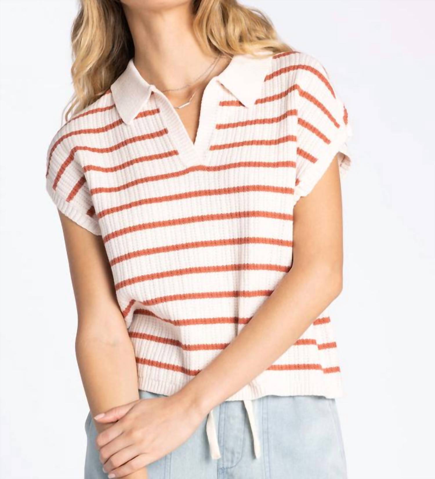 Thread & Supply Poet Top in sandstone - women's blouse - detail view