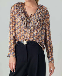 sundays RUMI TOP in harvest floral - women's long sleeve top