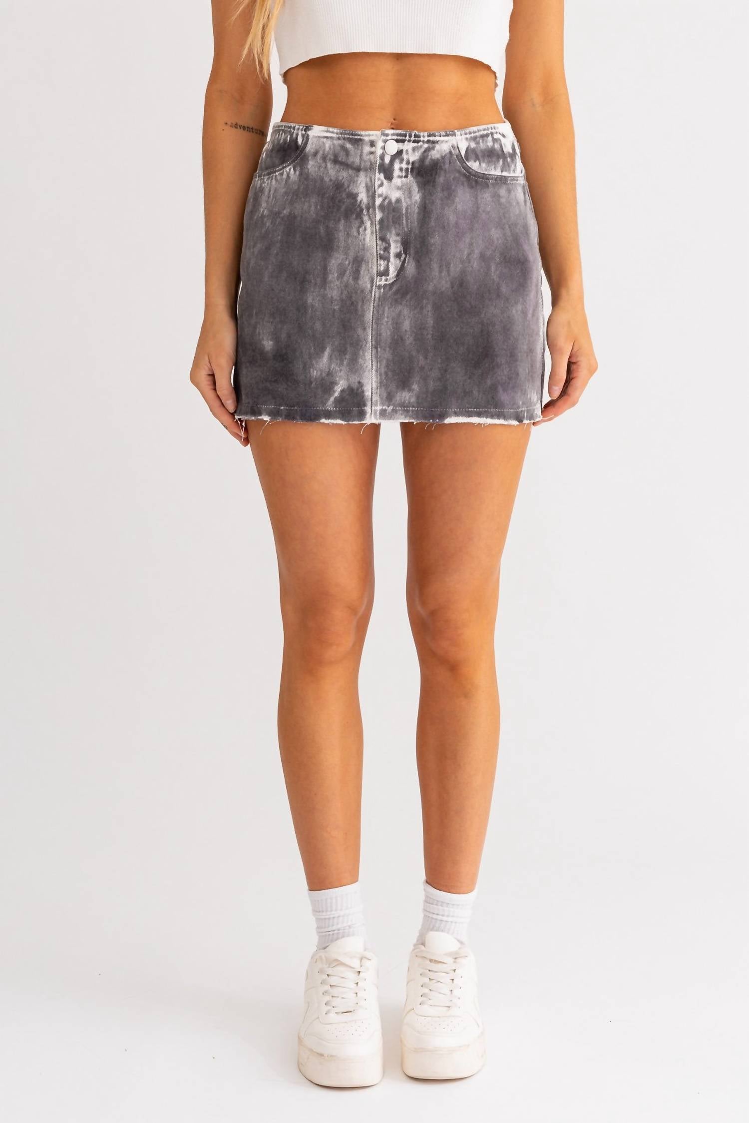 Le Lis - Mid Rise Denim Skirt