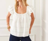 Karen Kane - Embroidered Ruffle Sleeve Blouse