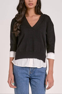 ELAN Behold Sweater Shirt in black - women's sweater
