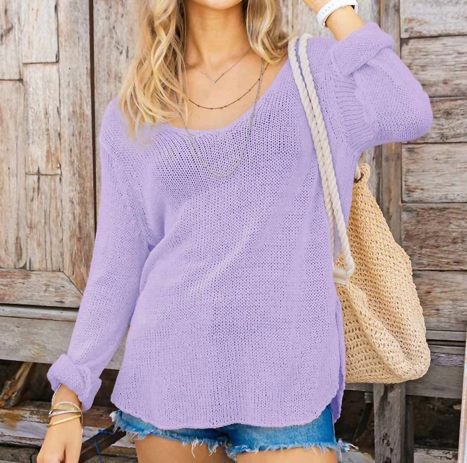 Wooden Ships - Shirt Tail V-Neck Sweater