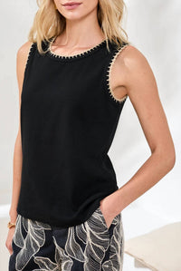 Tribal - Sleeveless Top With Crochet Trim