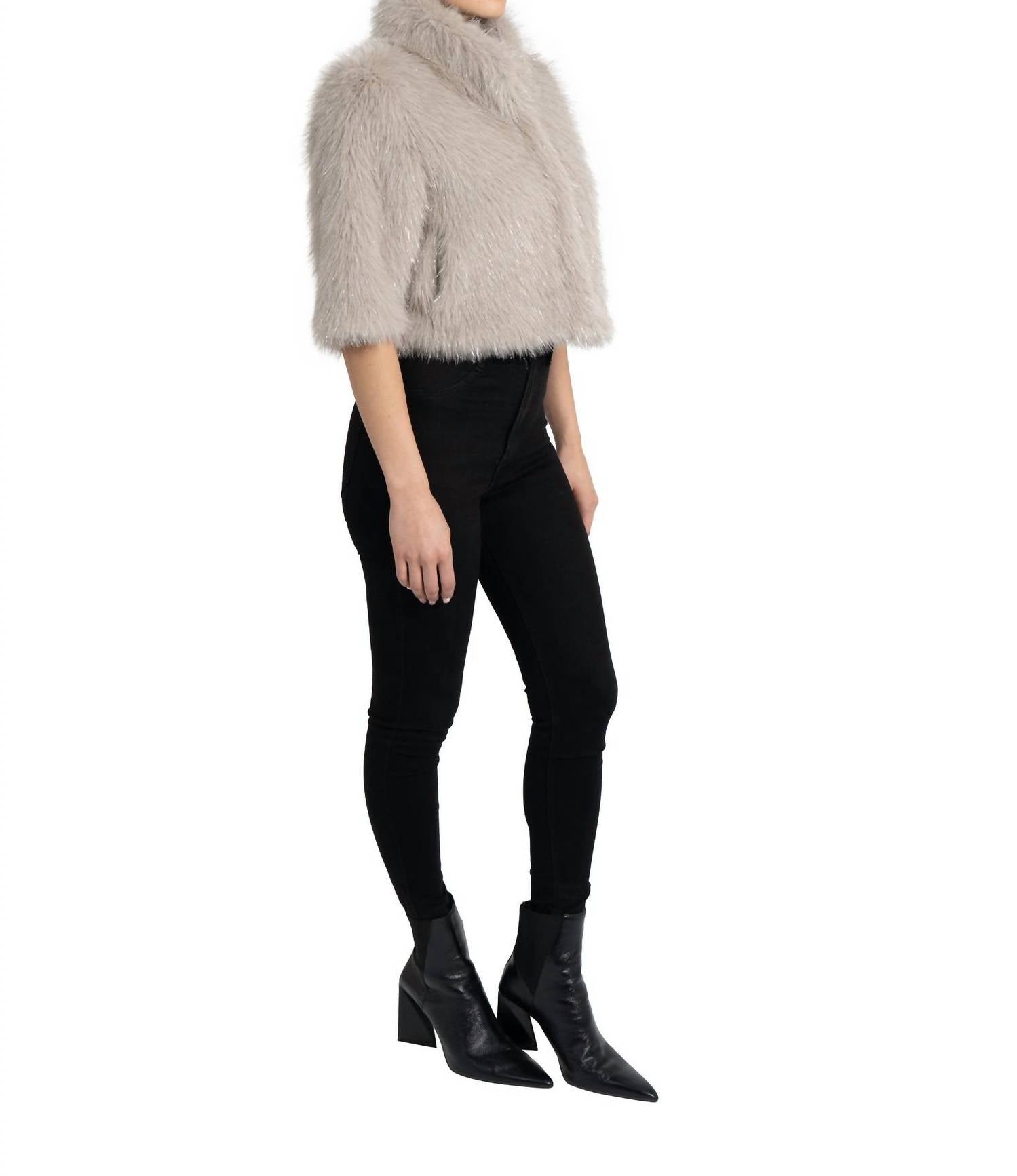 Love Token - Allison Faux Fur Shrug Jacket