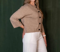 Anniewear - Women's Half Sleeve Button Down Knit Cardigan