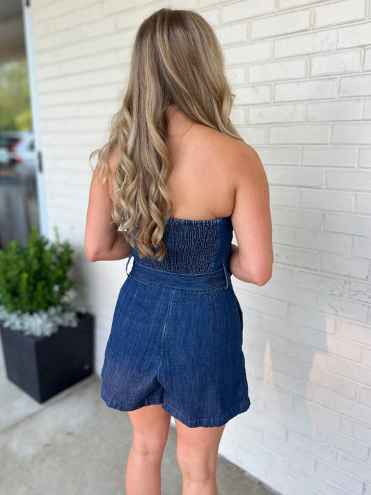 Olivaceous - Naomi Strapless Romper
