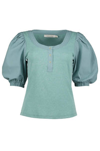 Bishop + Young - Poplin Sleeve Henley Top