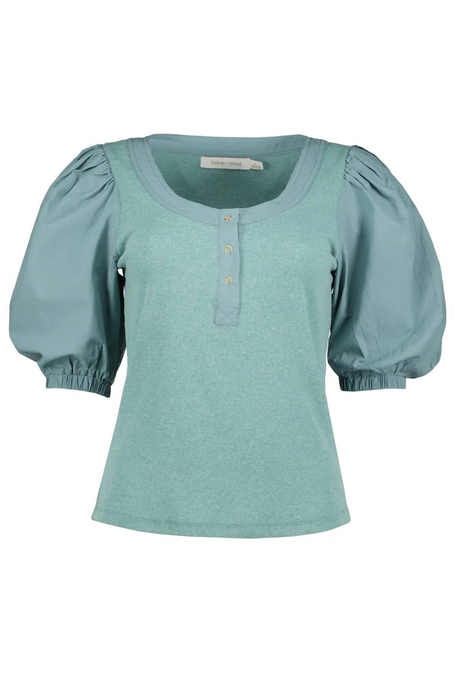 Bishop + Young - Poplin Sleeve Henley Top