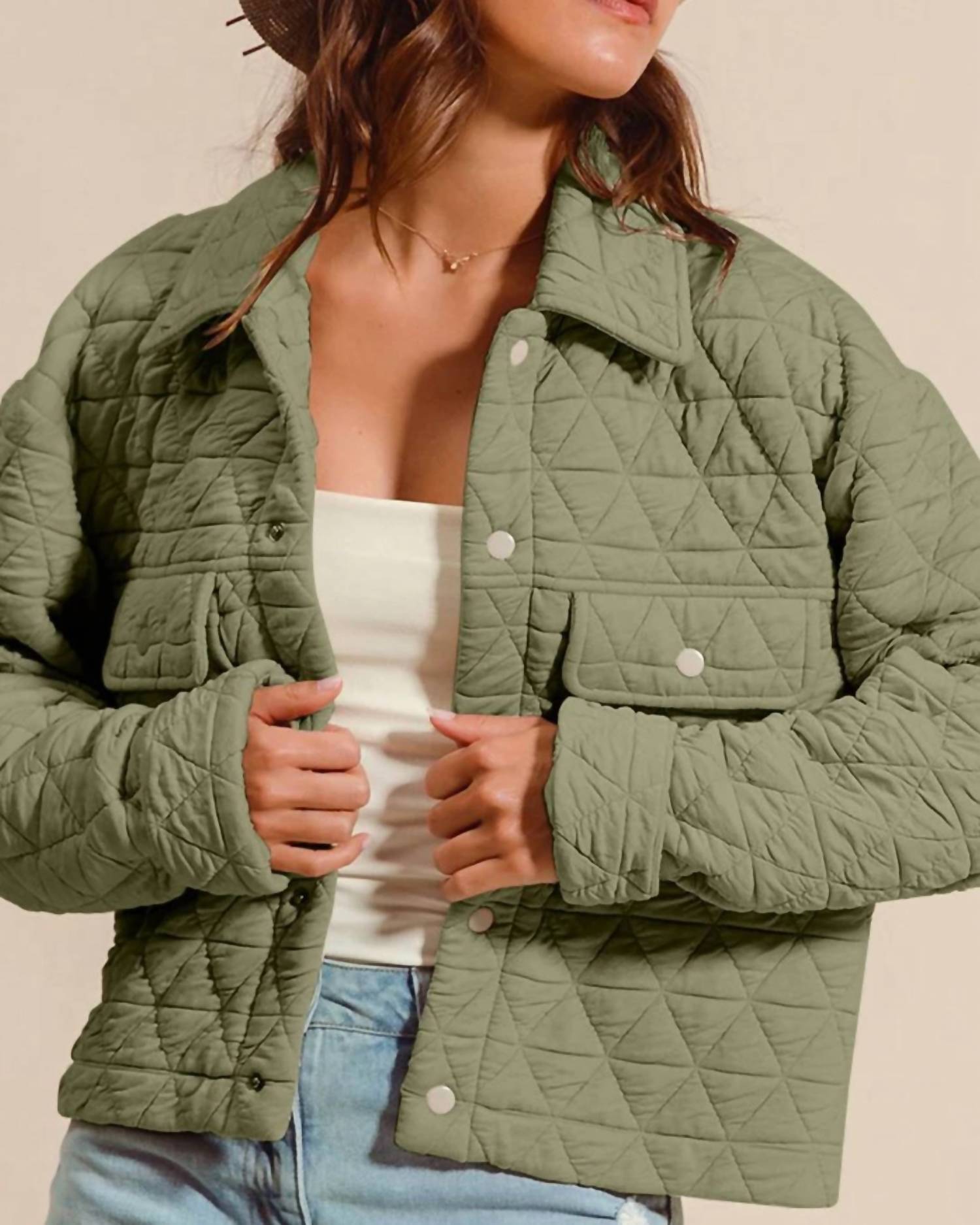 So Me - Triangle Quilted Barn Jacket