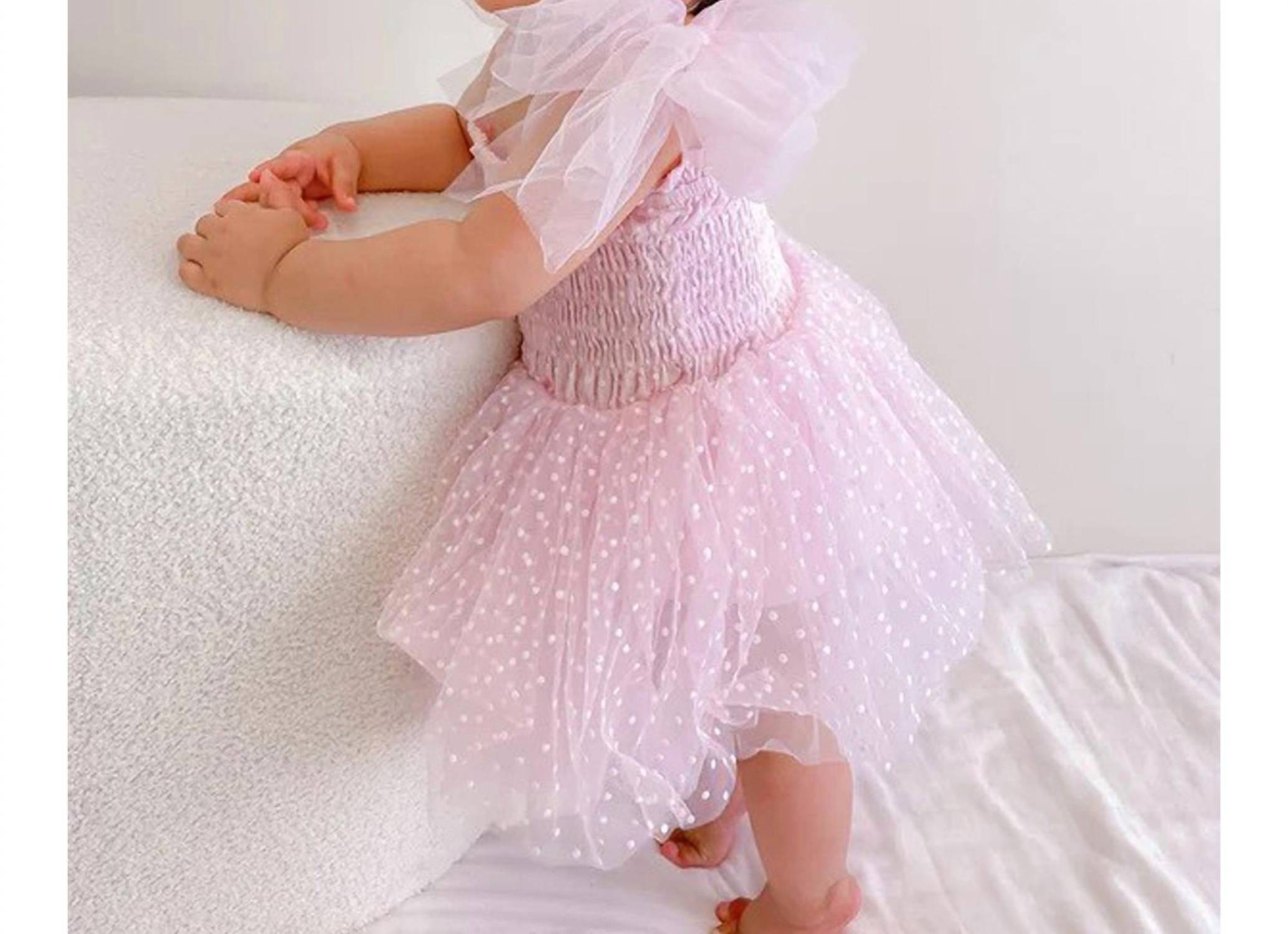 A Little Lacey - Poppy Dotted Swiss Romper Dress