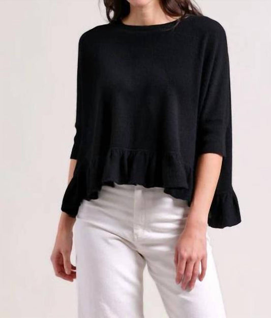 Minnie Rose - Cashmere Crew Ruffle Pow Wow Top
