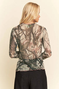 Davi & Dani - Tree Camo Mesh Top