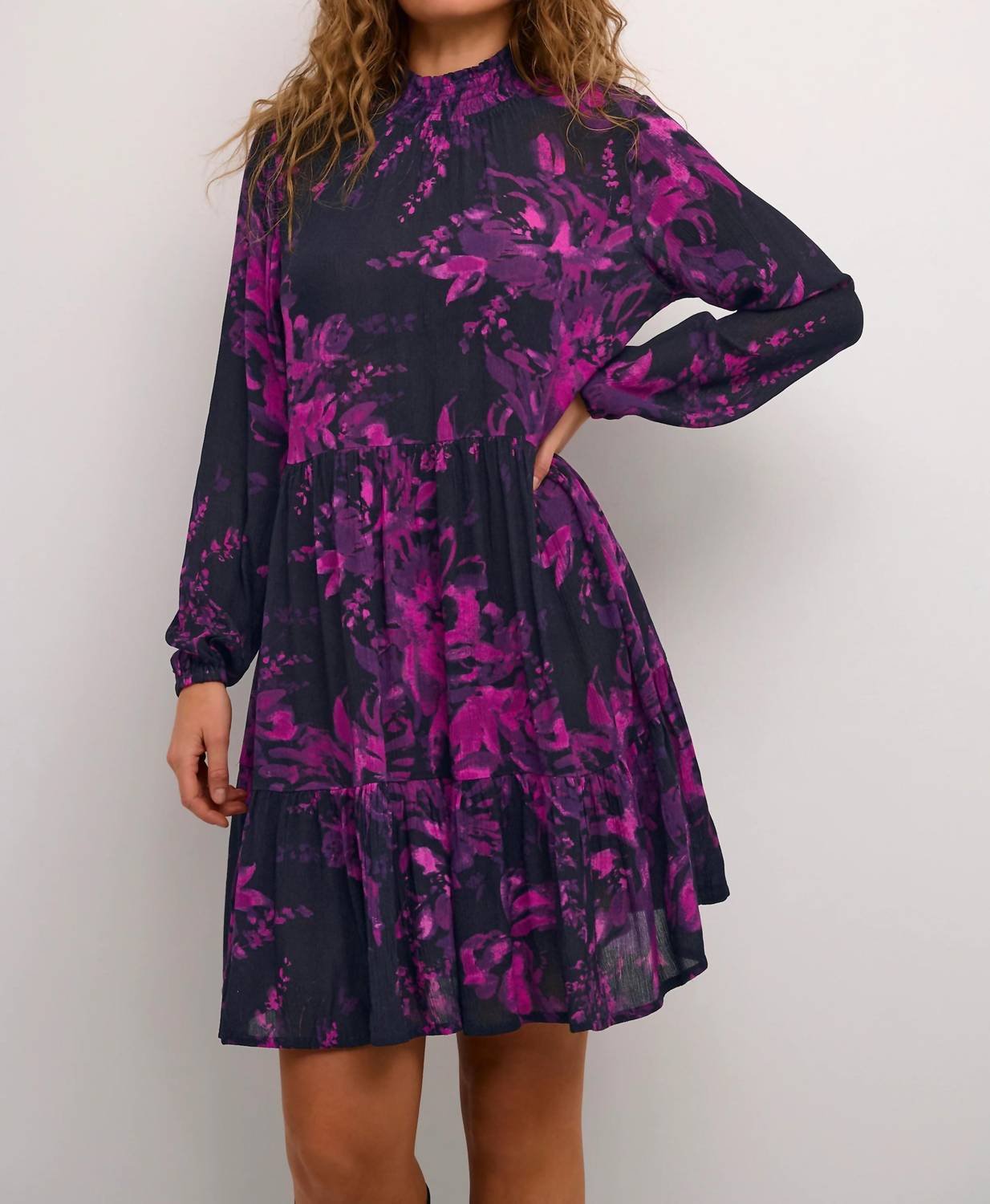Kaffe - Karikka Long Sleeves High Neck Midi Dress