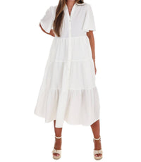 In February - Follow Your Arrow Button Down Midi Dress