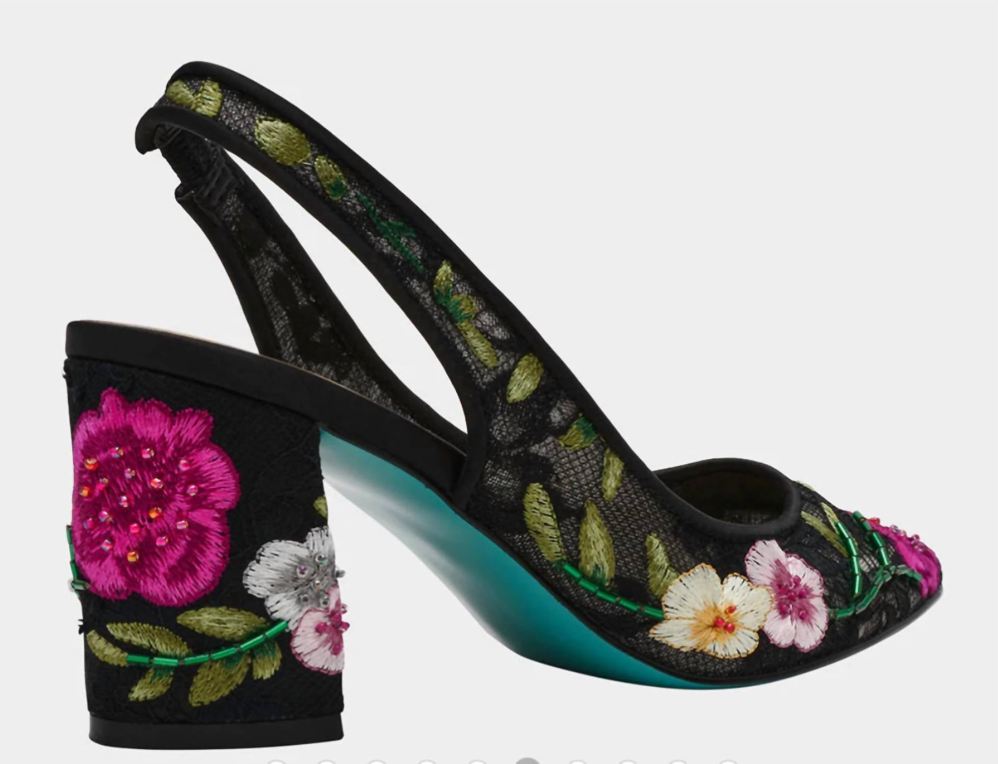 Betsey Johnson - Women's Lira Mesh Embroidered Pumps