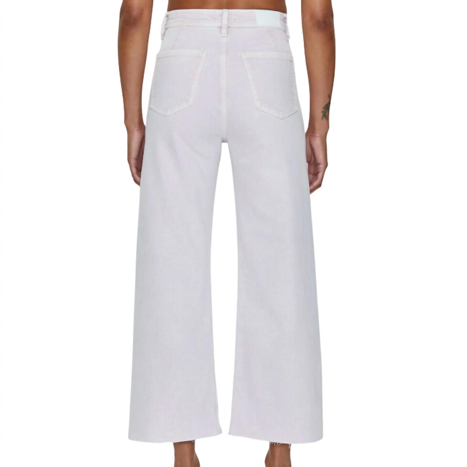 PISTOLA Penny High Rise Wide Leg Crop Jean in lavender haze - women's jeans - detail view