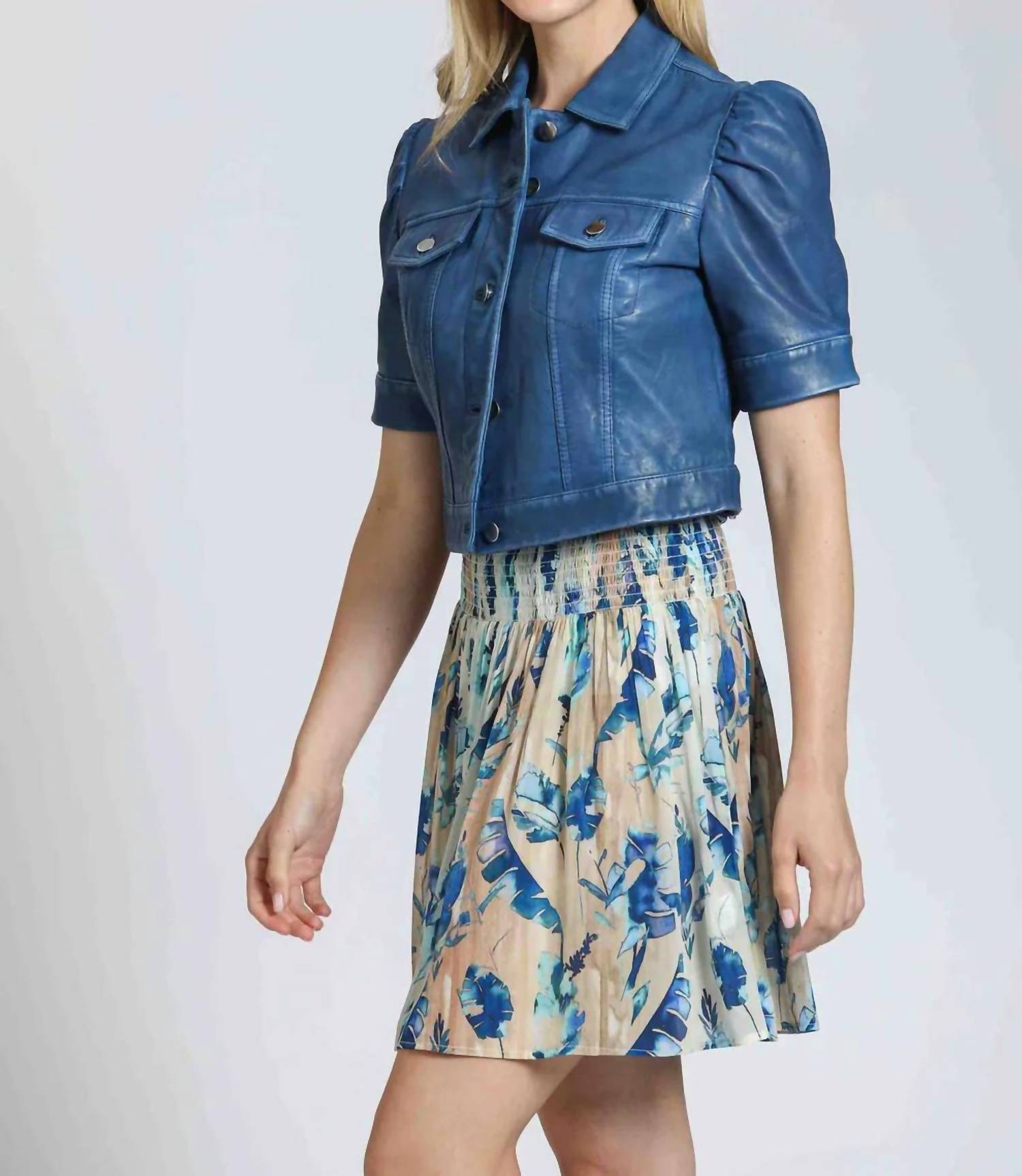 11 Uptown - Short Sleeve Leather Jacket