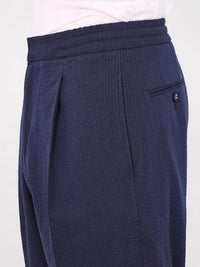 Officine Générale Drew Seersucker Pants in dark navy - men's pants - view 4