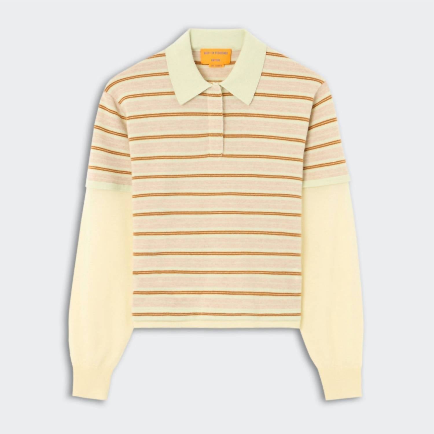 Guest In Residence Layered Stripe Rugby Sweater in residence layered stripe rugby sweater in limewash - women's sweater - view 5
