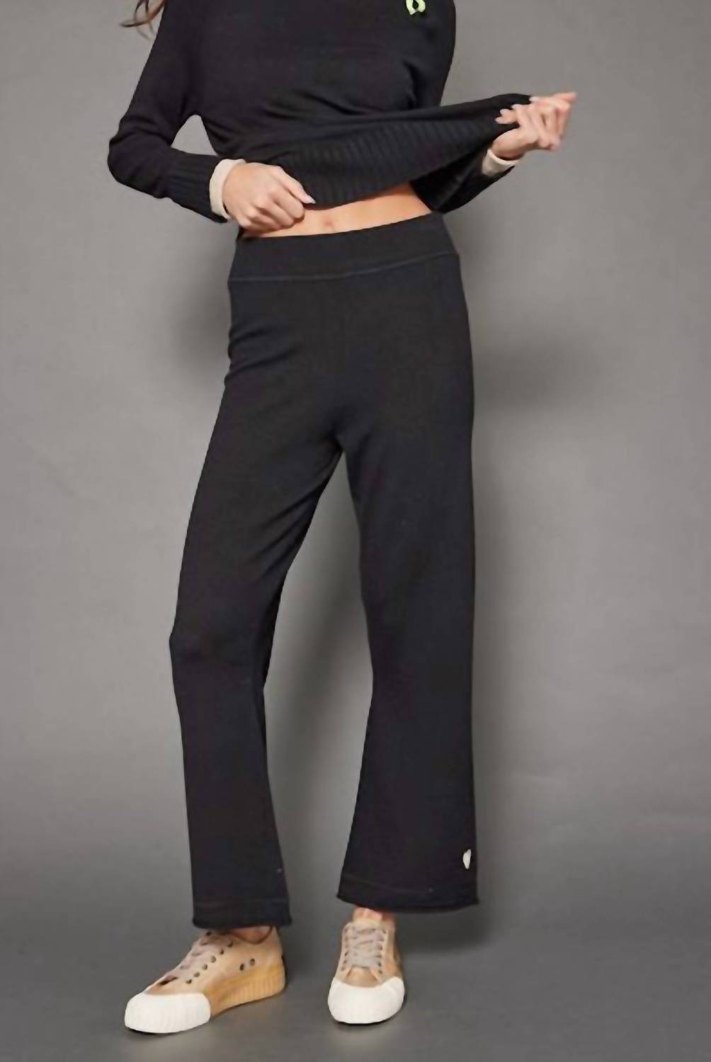 LISA TODD Women's Love Front Pant in black - women's pants - detail view