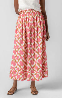Lilla P - Cleo Shirred Elastic Waist Midi Skirt