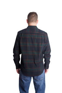 Vince Holme Plaid Shirt in blue - men's long sleeve top - alternate view