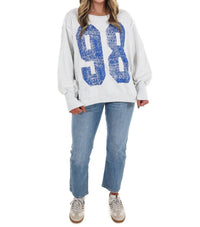 Ee:Some - Faded Varsity Print Pullover Top