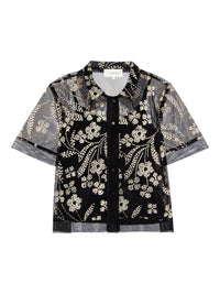 THE GREAT. Cotillion Top in brocade floral 1 - women's t-shirt - view 4