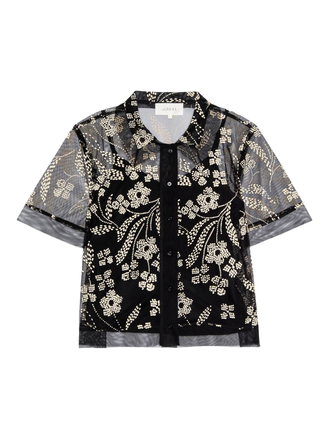 THE GREAT. Cotillion Top in brocade floral 1 - women's t-shirt - view 4